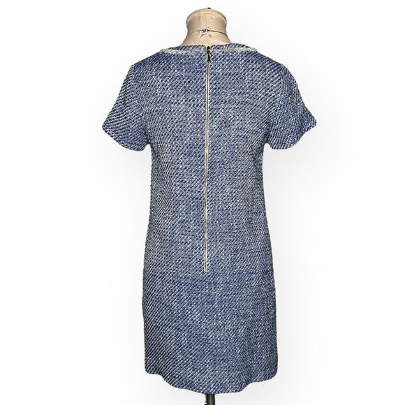 KATE SPADE Tweed Sheath Mini Dress Blue Career Office Cocktail Classic Preppy 4 - Picture 7 of 11